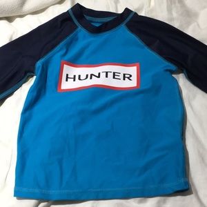 Hunter turquoise navy 4/5 rash guard NWT UPF 50